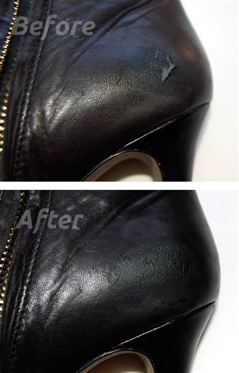 how to remove scratches from fake patent leather shoes|how to repair faux leather shoes.